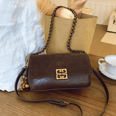 LAOYJA高级感小众磨砂链条法棍包