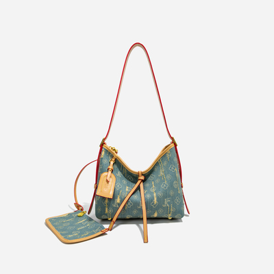 LAOYJA小众超火牛仔老花托特包