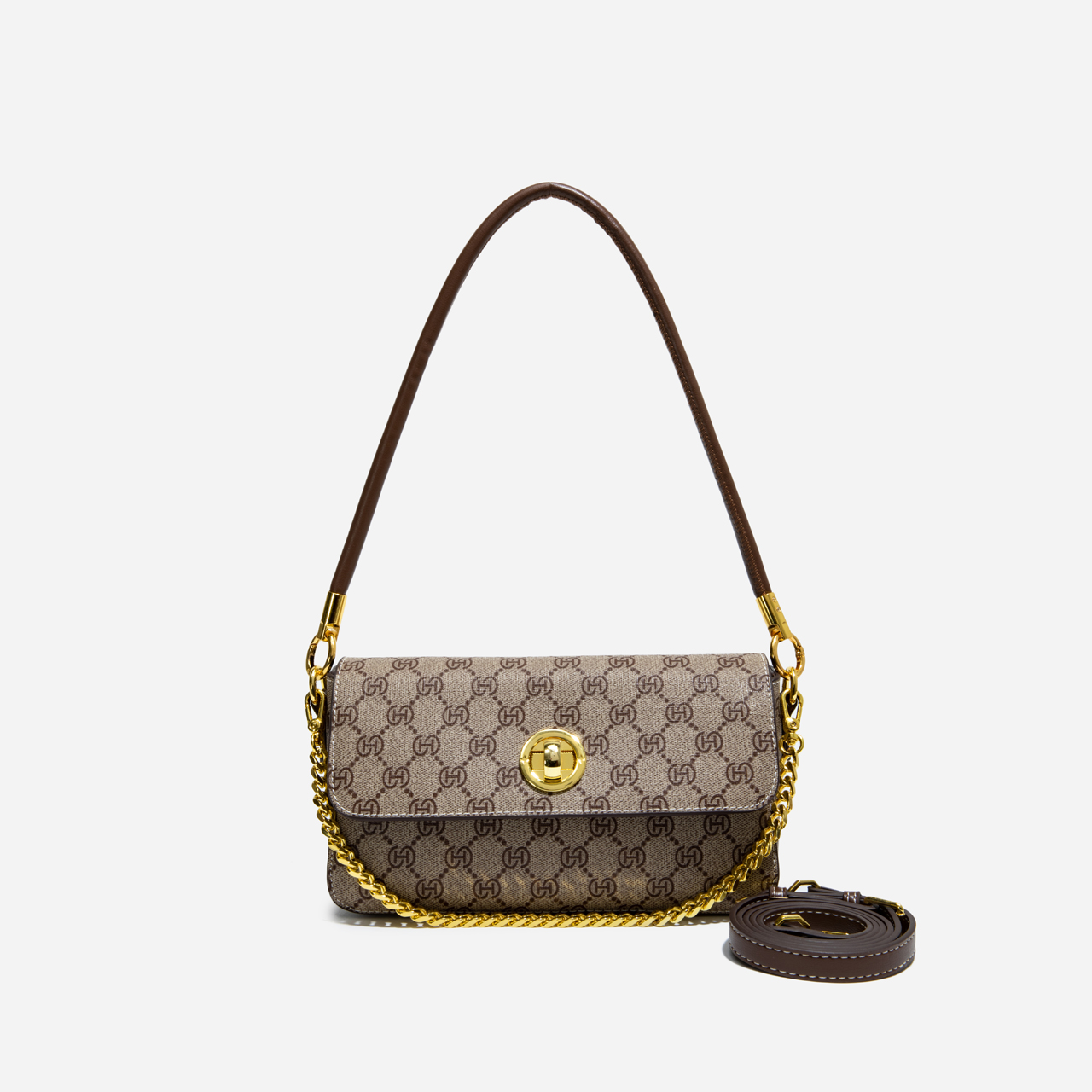 LAOYJA高级感小众老花腋下法棍包