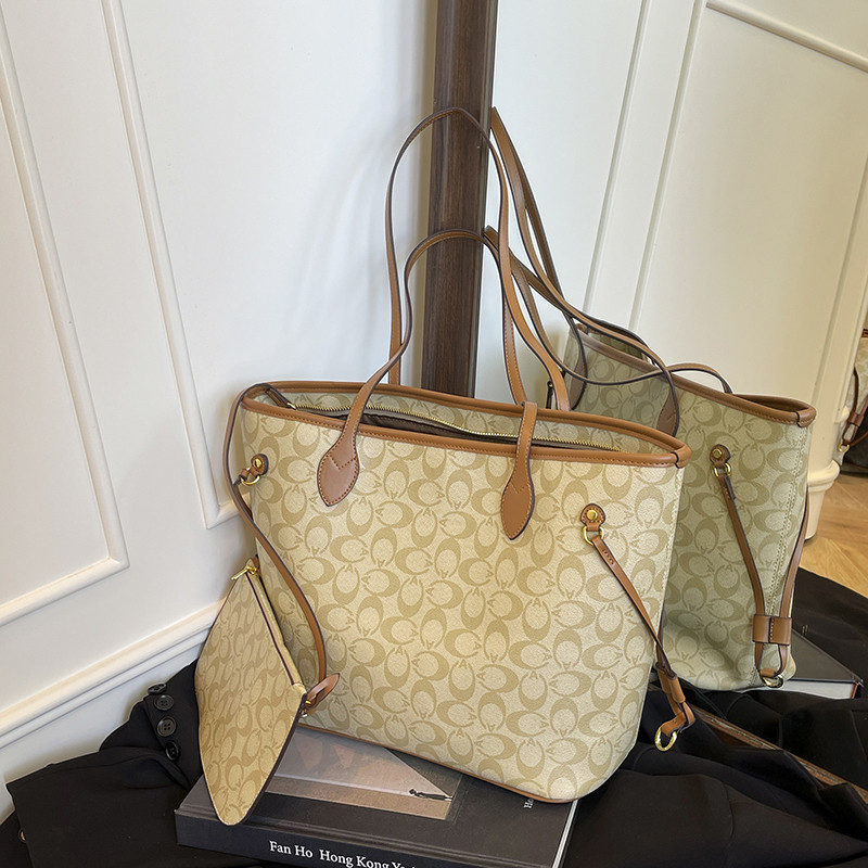高级感包包女式2025新款小众老花大容量购物袋百搭通勤单肩托特包,箱包皮具/热销女包/男包,通用款女包,淘宝优惠券,粉丝福利购,淘宝优惠卷