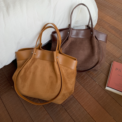 LAOYJA复古磨砂质感单肩托特包潮