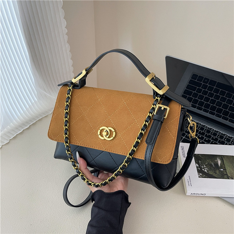 LAOYJA小香风菱格链条腋下邮差包