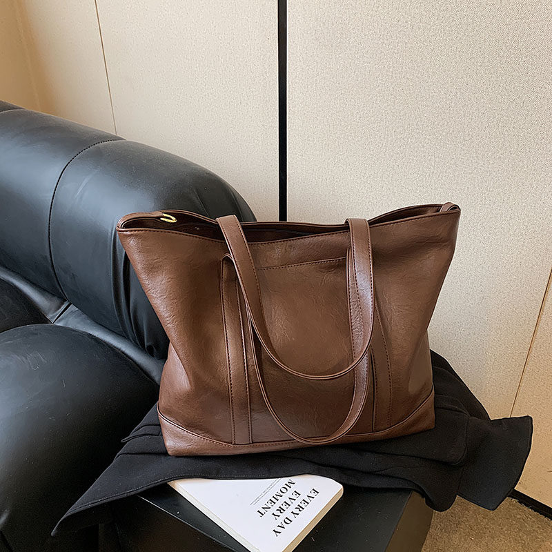 美拉德复古包包女式2025新款超火小众大容量通勤托特包百搭单肩包,箱包皮具/热销女包/男包,通用款女包,淘宝优惠券,粉丝福利购,淘宝优惠卷