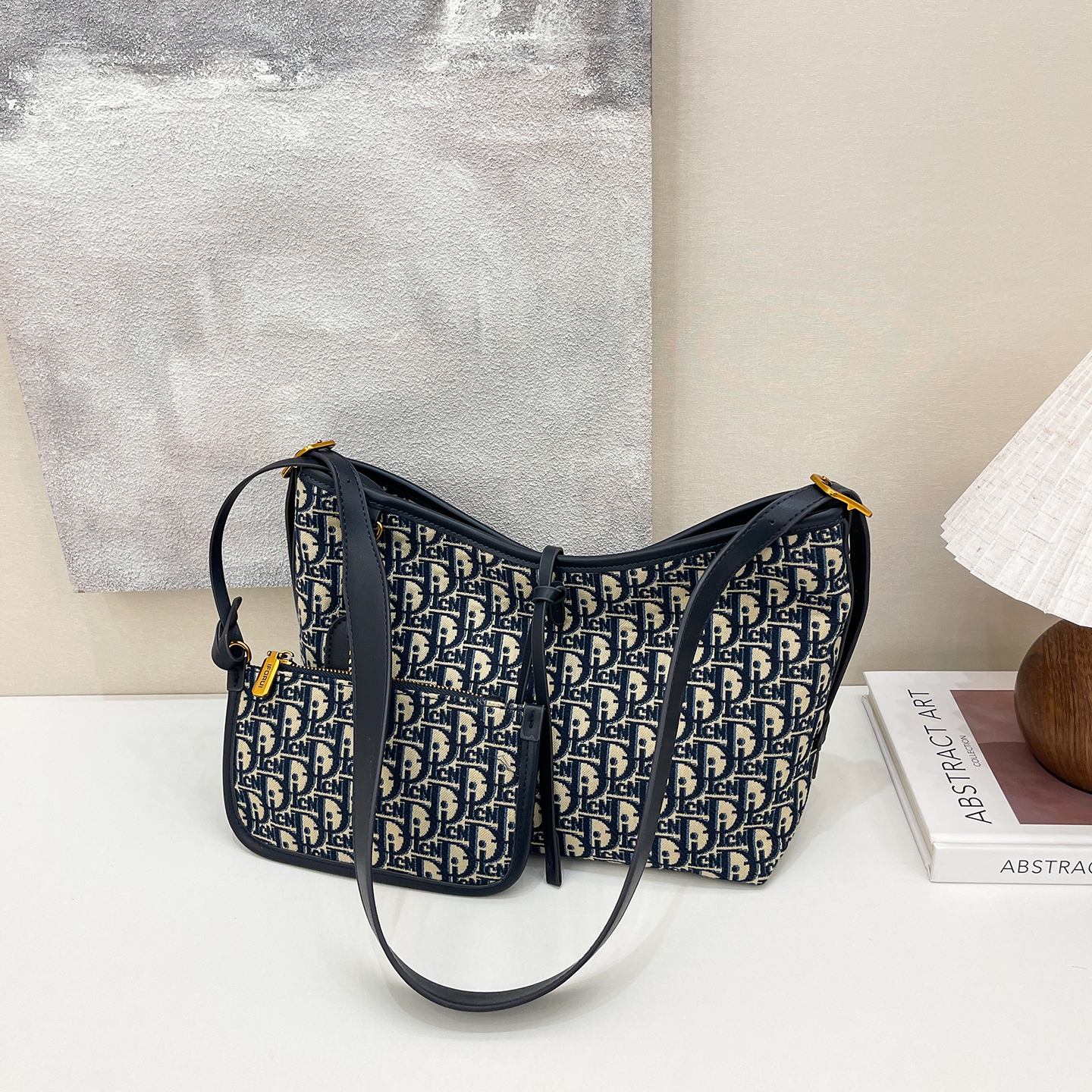 LAOYJA高级感刺绣老花通勤托特包