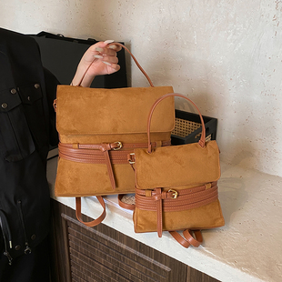 今年流行爆款包包女式2026新款小众皮绒小背包百搭单肩斜挎双肩包