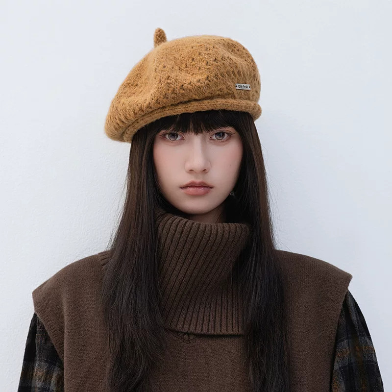 韩系秋冬显脸小百搭贝雷帽女