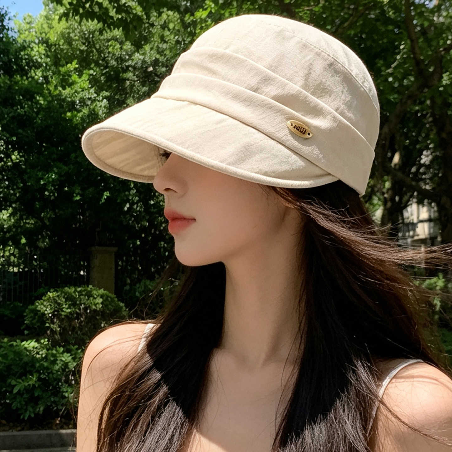 老钱风褶皱夏季防晒女款马术帽图片