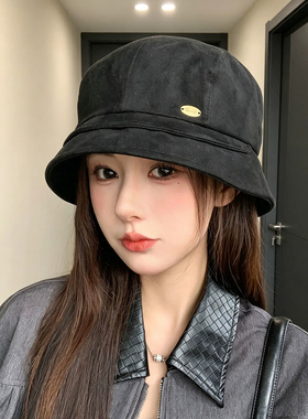 老钱风鹿皮绒显脸小渔夫帽女款