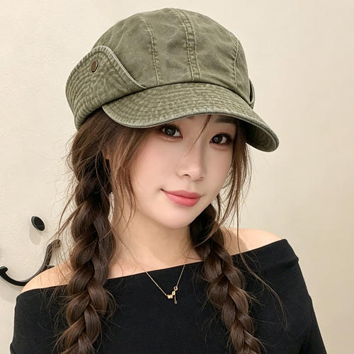 春秋女牛仔翻边遮阳显脸小渔夫帽