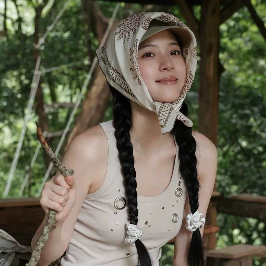 欧阳娜娜同款潮酷太阳花头巾