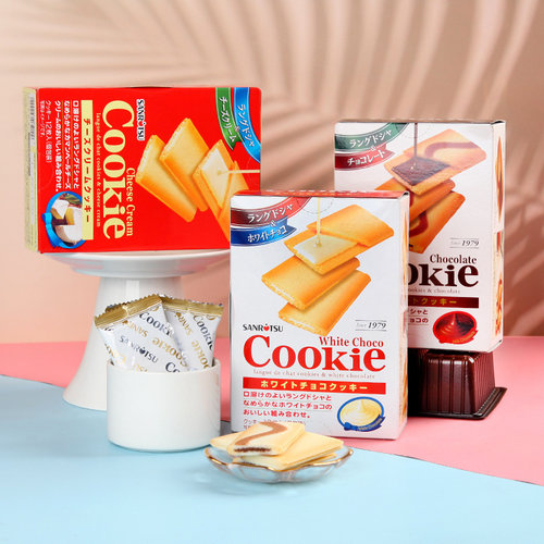 日本进口三立夹心巧克力饼干喜饼