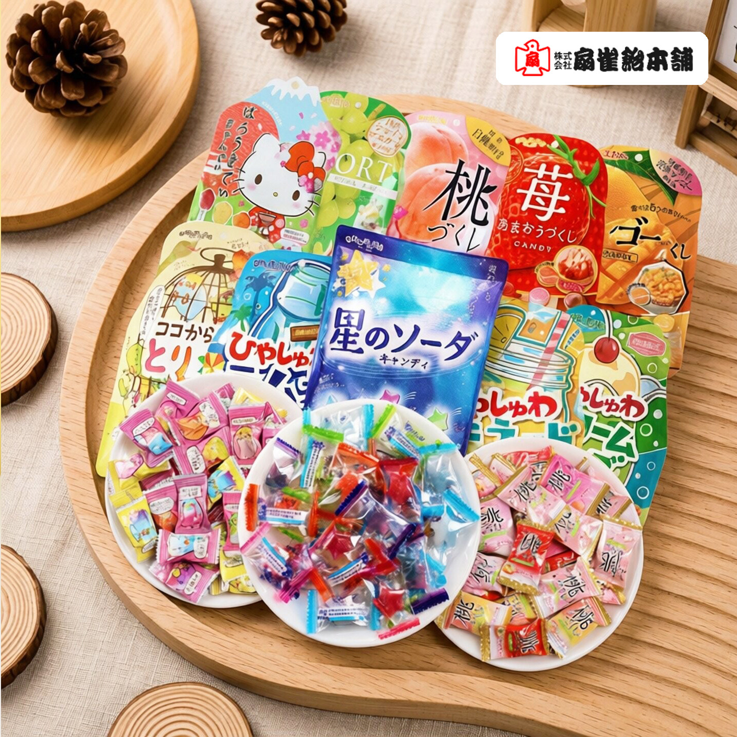 日本进口扇雀饴星星糖果苏打汽水鸟笼糖白桃水果糖硬糖结婚喜糖