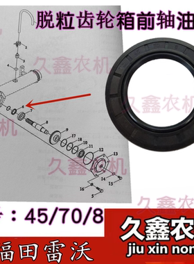 福田雷沃收割机配件脱粒齿轮箱油封 花键轴油封 45708密封圈
