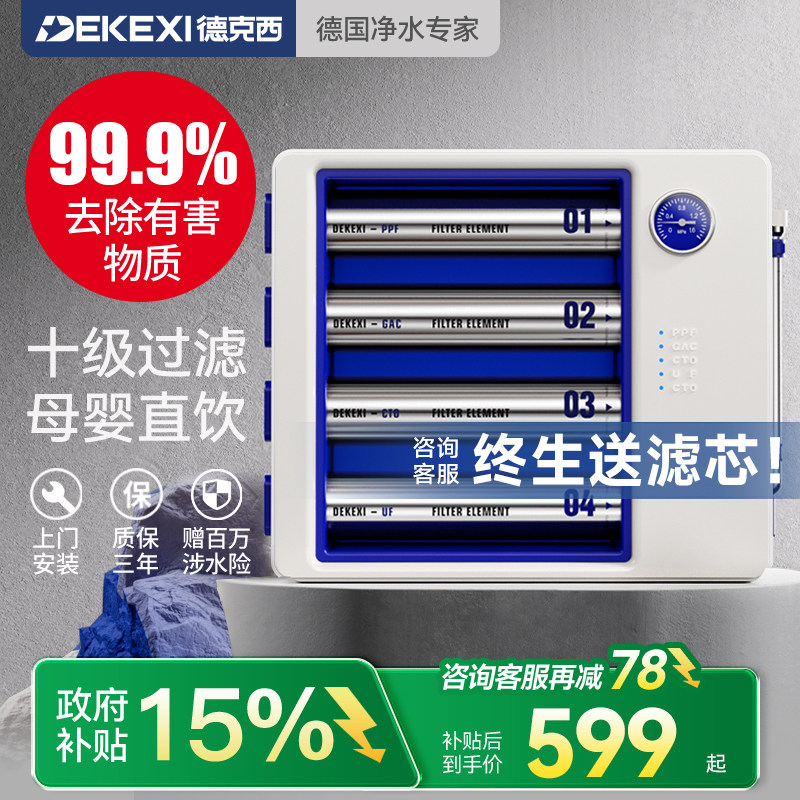 德国德克西政府补贴净水器家用直饮净水机厨房自来水过滤器净化器