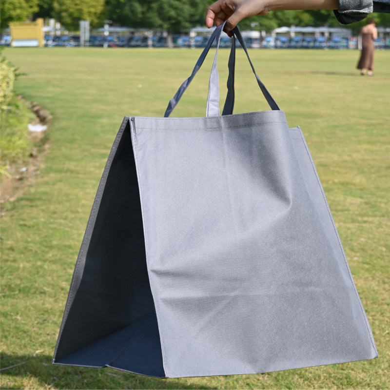 特大灰色方形袋子加大号无纺布袋宽底方体礼品袋超大空白现货