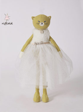 riffield黄色纱裙猫毛绒玩具公主系列玩偶女友生日礼品