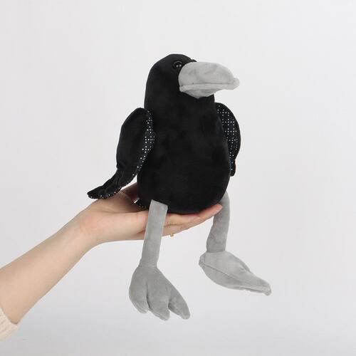 新品原创仿真乌鸦Cuddly Black Raven Plush Toy毛绒玩具小鸟公仔