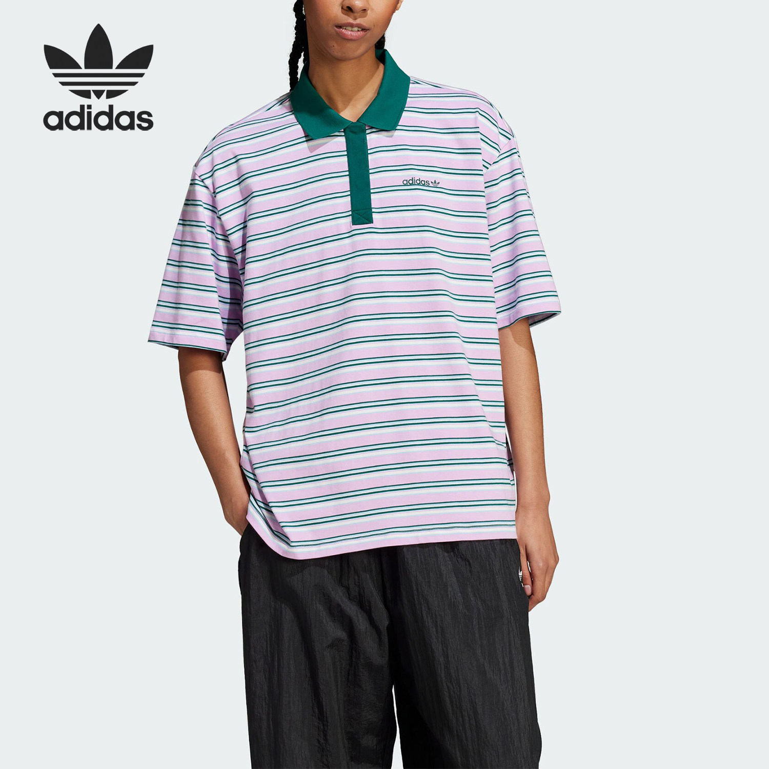 阿迪达斯女士运动休闲POLO衫