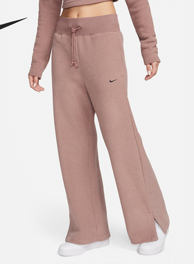Nike/耐克正品新款女士高腰阔腿加绒保暖宽松休闲长裤FN3623