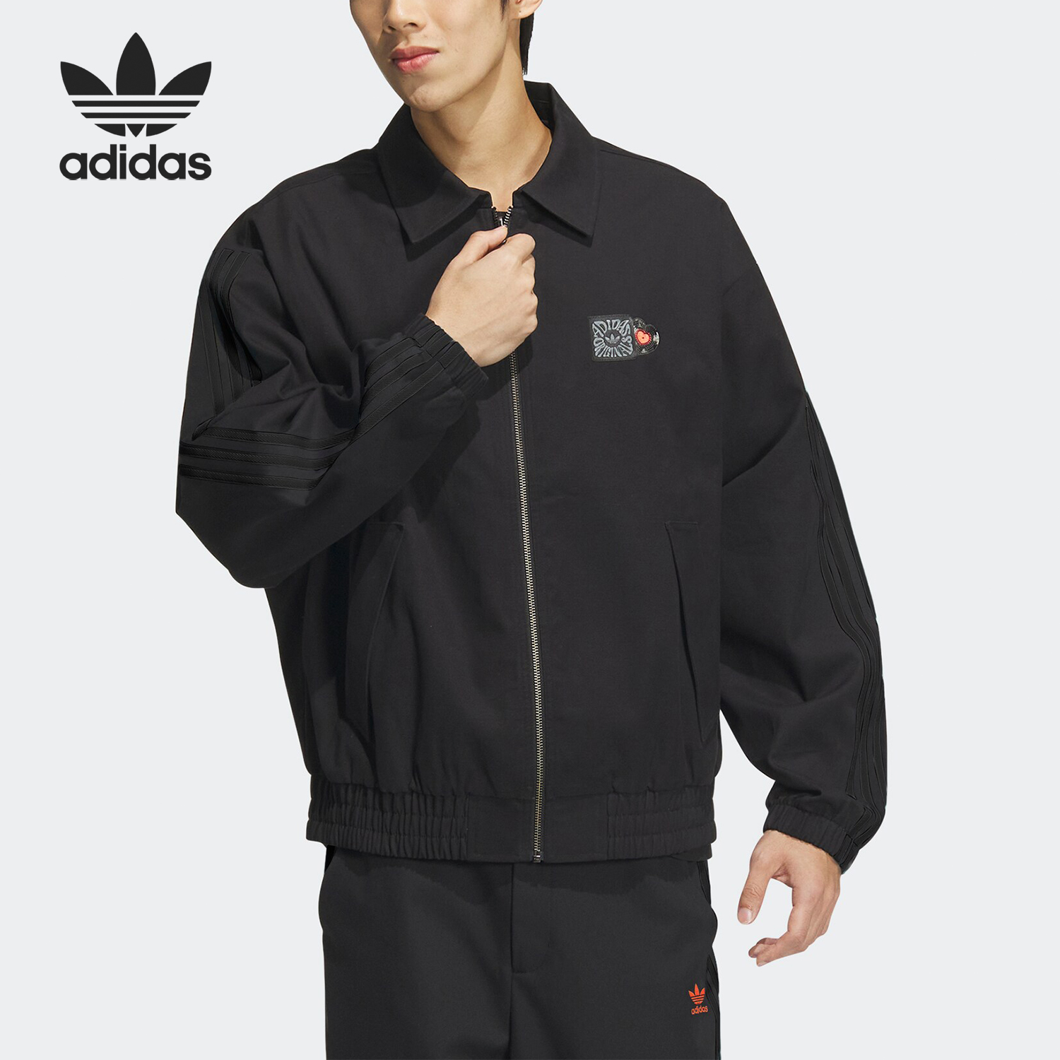 Adidas/阿迪达斯情侣款翻领外套
