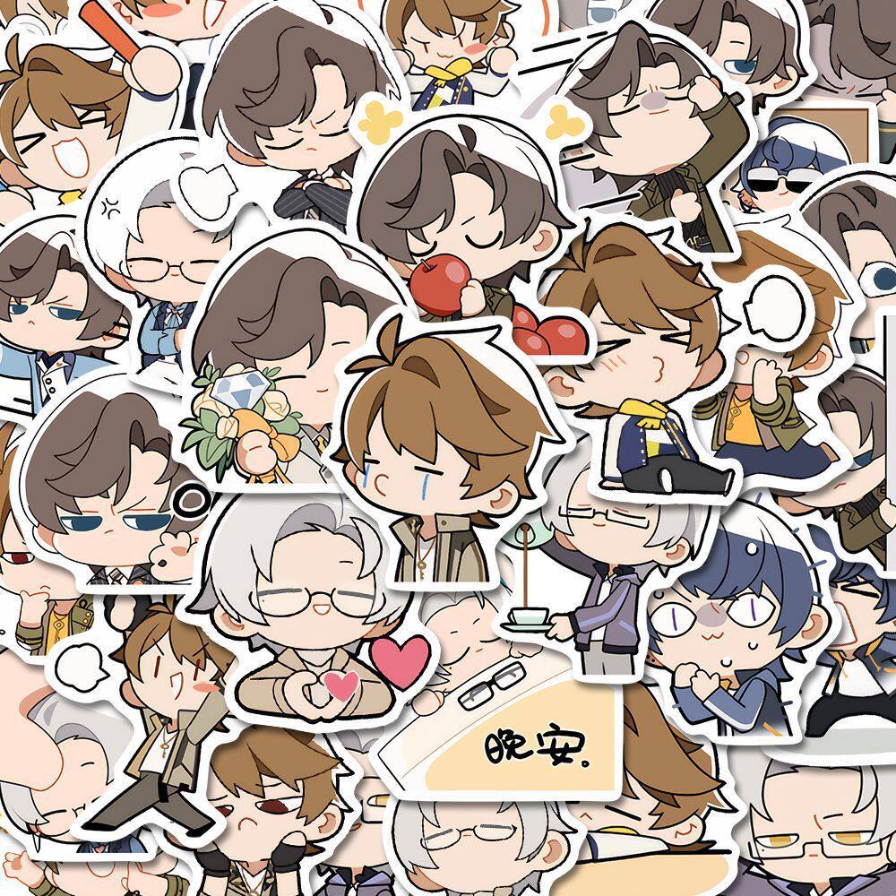 q版未定事件簿人物贴纸萌系卡通可爱手账贴画防水不留胶diy手机壳