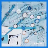 Синие часы, ретро ремешок для часов, циферблат