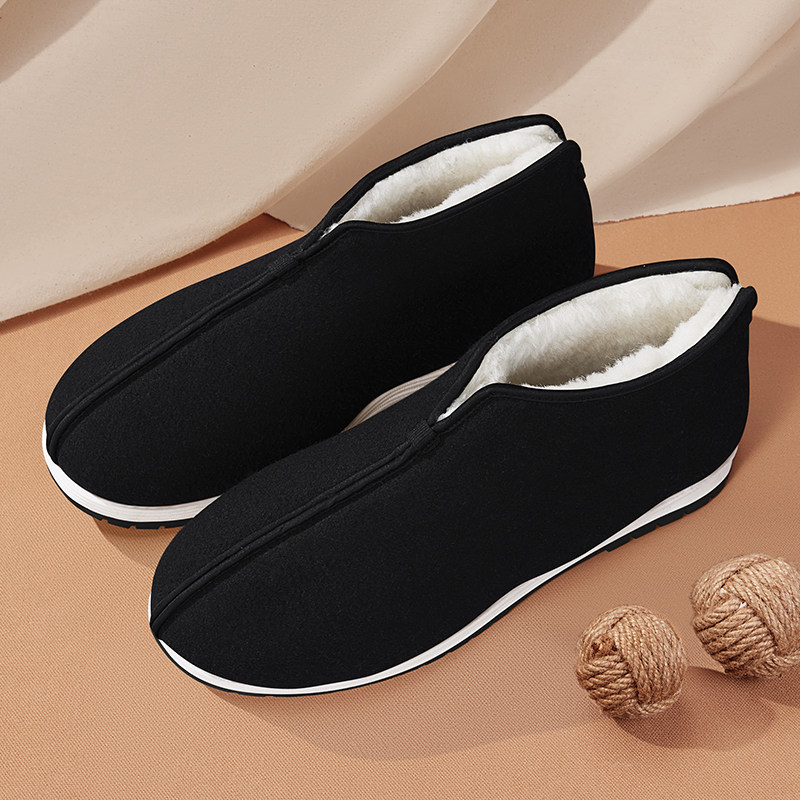 真羊毛老北京布鞋男软底防滑