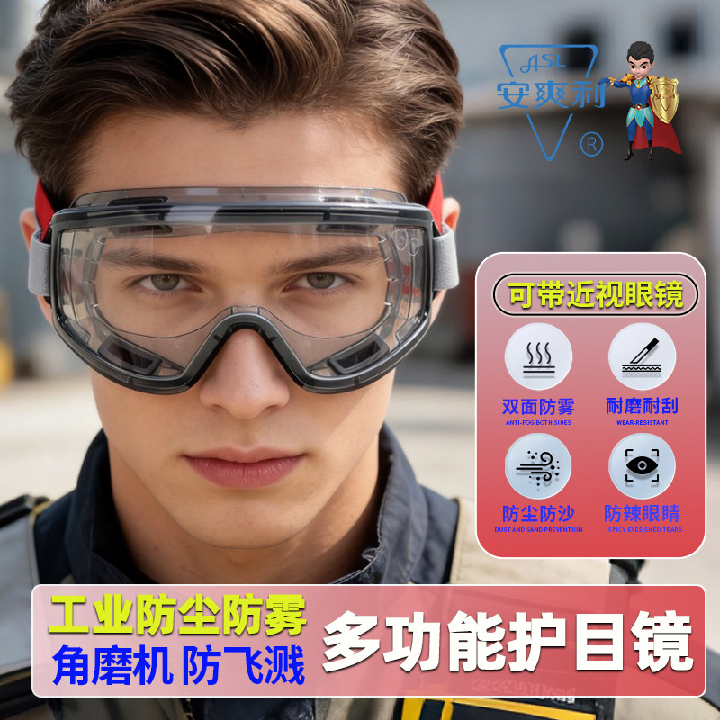 护目镜劳保防雾眼罩防风防尘飞溅化工装修打磨角磨机骑行风镜眼镜