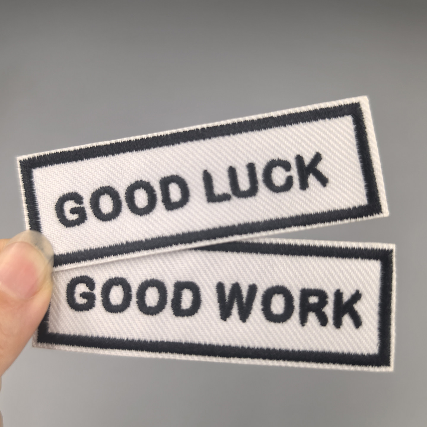经典黑白布贴 好运字母补丁贴 T恤运动衣服裤子 修补装饰熨烫贴花