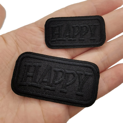 布贴小号纯黑色HAPPY方形字母