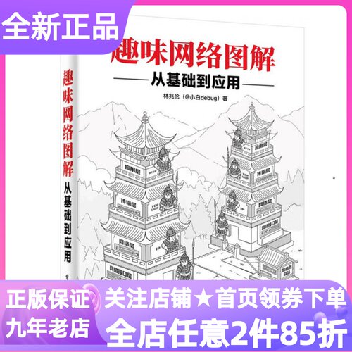 趣味网络图解从基础到应用林兆伦著网络编程数据传输青少年计算机入门初学者逻辑思维框架基础知识工程实践操作后端实现机制