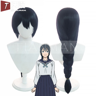 天漫 咒术回战 第二季 天内理子 cos假发 仿真头皮 蓬蓬丝 蓝黑色
