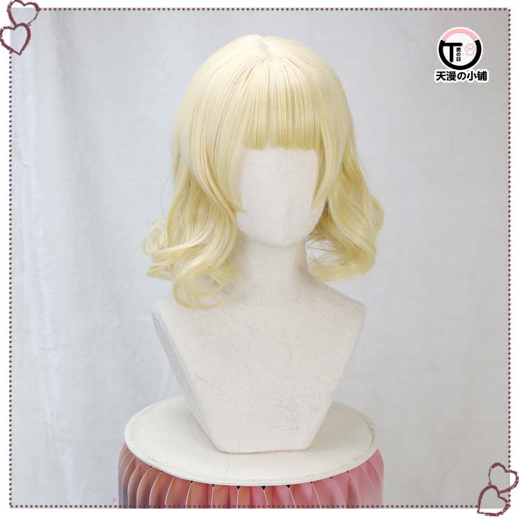 现货【天漫の小铺】蔷薇少女 雏莓cos假发cos奶金色卷发少女卷