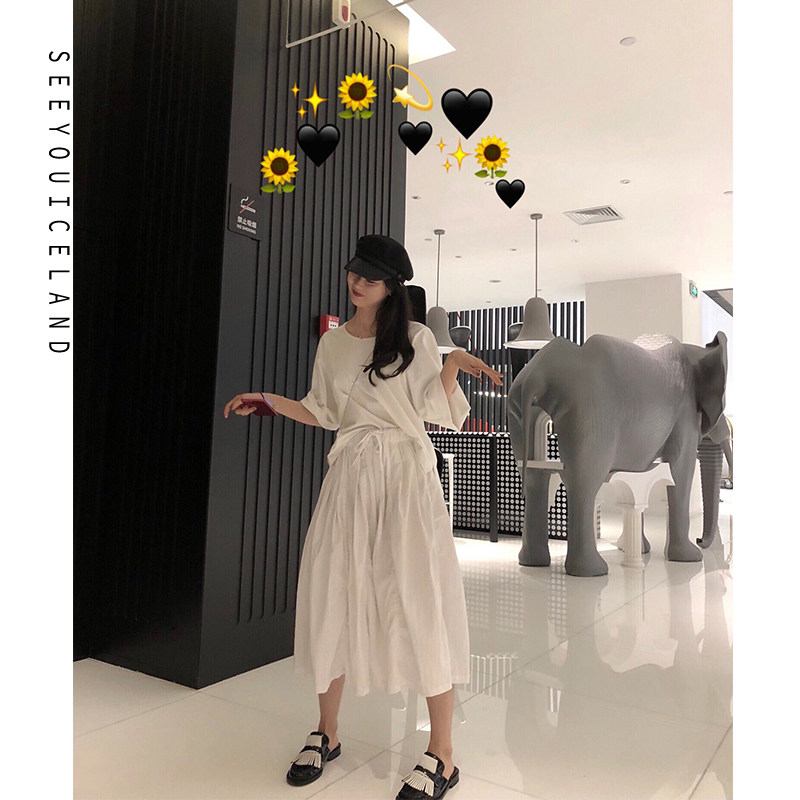 seeyouiceland_100% Cotton fold yhoji white fluffy Skin texture sea salt Half skirtin the Women's clothing/Boutique , Skirts  category - from Buy2taobao.com to provide professional Taobao agent buy service