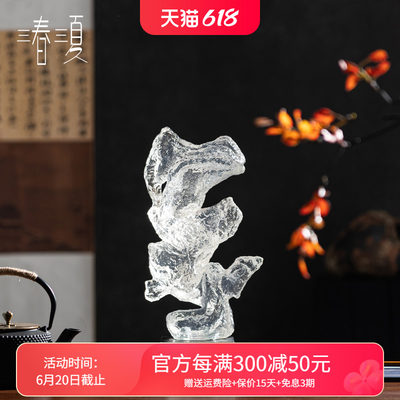 新中式透明太湖石异型创意摆件