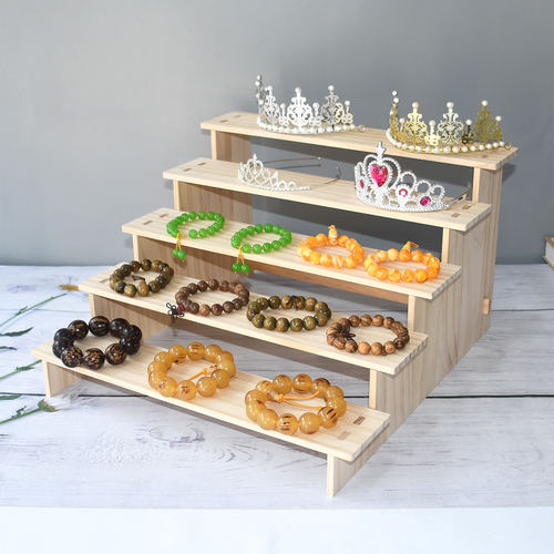 实木手串阶梯架皇冠陈列摆件