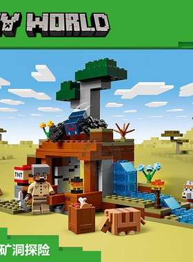 我的世界系列犰狳矿洞探险人仔男女孩儿童拼装积木玩具礼物21269