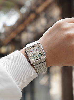 Dickies手表男士多功能潮流虫洞概念学生复古方块飞行者电子表551