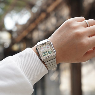 Dickies手表男士 多功能潮流虫洞概念学生复古方块飞行者电子表551