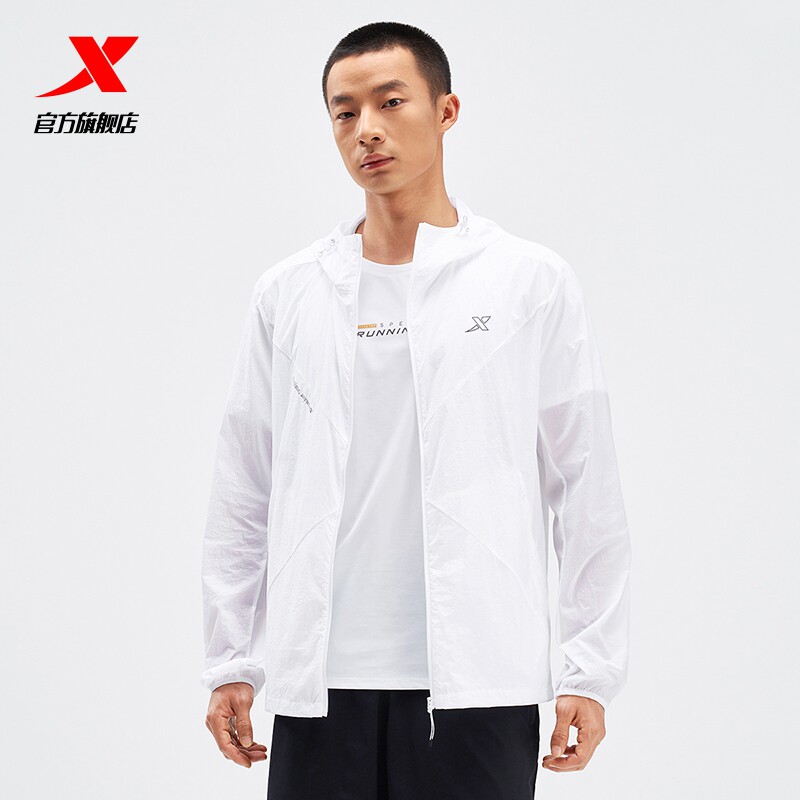 【MY SPEED】特步跑步防晒风衣男士夏季薄款男装运动上衣连帽外套图片