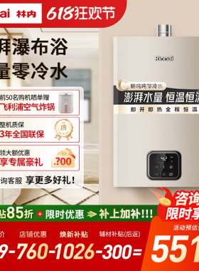 新品鲸吨吨零冷水林内燃气热水器天然气恒温密闭稳燃20/24升GD61R