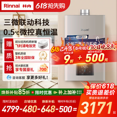 【小蛮腰MAX】林内燃气热水器