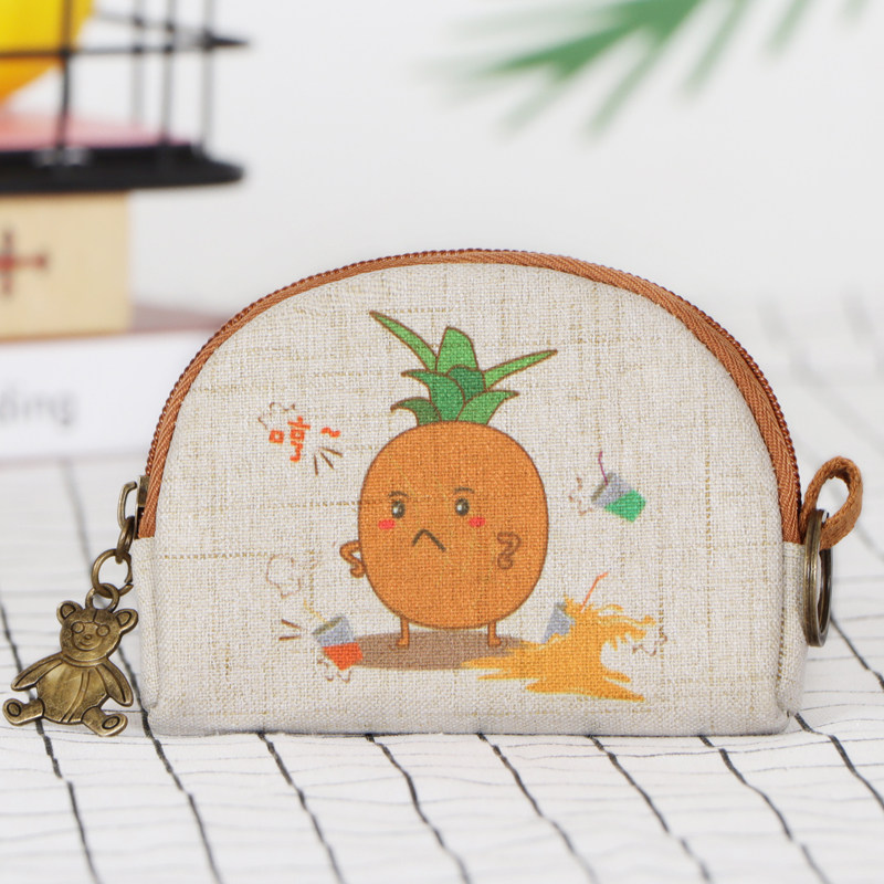 零钱包女小迷你硬币儿童可爱麻布薄款短款布艺软小众2025新款钱包