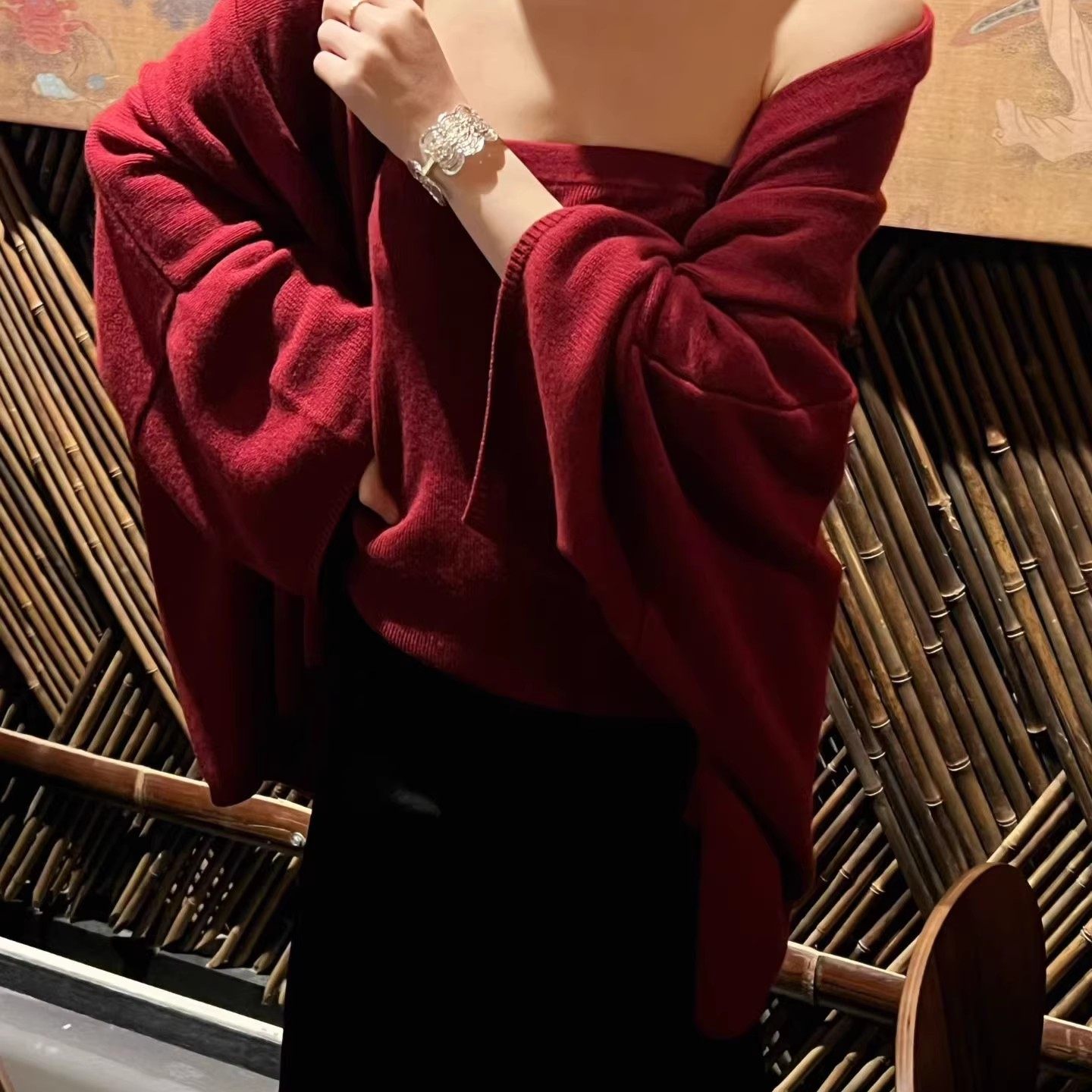 羊毛混纺针织抹胸气质优雅风外套