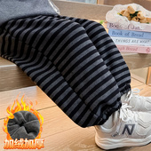 百搭保暖加厚束脚裤 男女童一体绒长裤 子 儿童加绒裤 子韩版 冬季 新款