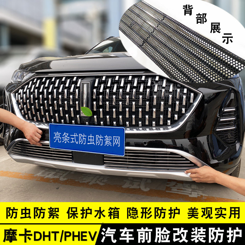 21-22款魏牌摩卡DHT-PHEV中网外观改装亮条 前杠专用防虫网装饰件