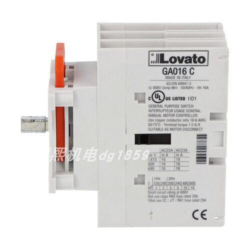 GA016C GA025C LOVATO隔离开关GA032C GA040C GA063C