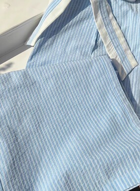 上身泰哇塞了！2026春季设计感直筒修身显腿长百搭蓝色格子休闲裤