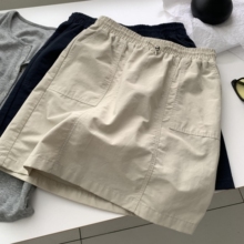 微胖mm韩版复古高腰半身裙女夏季松紧腰抽绳小个子工装风a字短裙