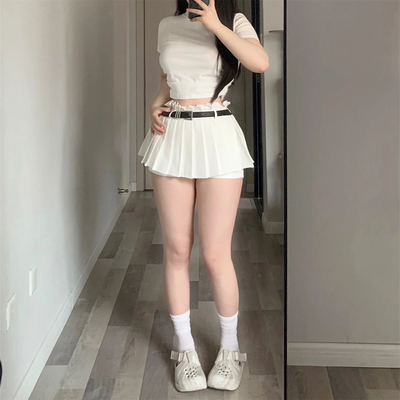 微胖mm学院风半身裙女防走光短裙